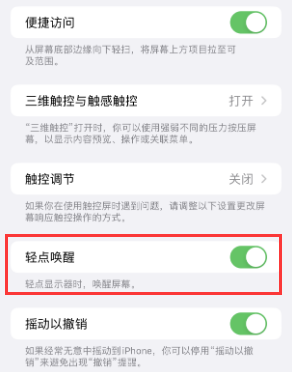 渭滨苹果授权维修站分享iPhone轻点无法唤醒怎么办 