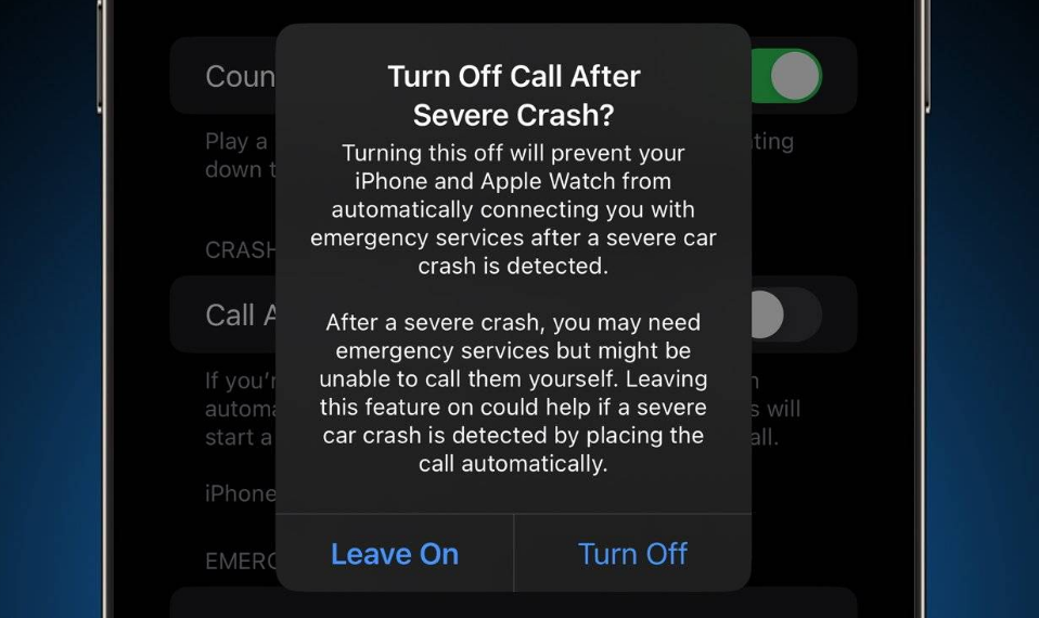 渭滨苹果14维修分享 iPhone 14 和 Apple Watch 上关闭崩溃检测 
